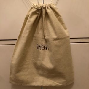 Badgley Mischka Cream Flannel Fabric Purse Bag